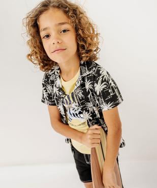 Chemise col cubain imprimée en jersey de coton flammé garçon vue6 - GEMO (ENFANT) - GEMO