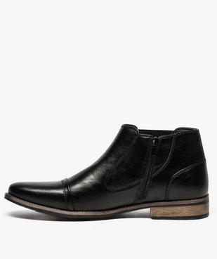 Boots homme chelsea unies zippées et boucle décorative vue3 - GEMO (HOMME) - GEMO