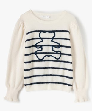 Pull fille à rayures et motifs pailletés – Lulu Castagnette vue1 - LULUCASTAGNETTE - GEMO