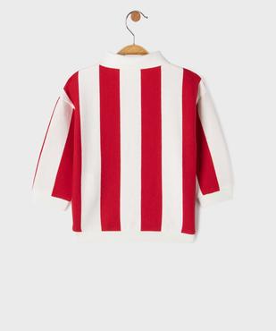 Sweat à rayures avec col polo bébé garçon - LuluCastagnette vue5 - LULU CASTAGNETTE GEMO FOR GOOD - GEMO
