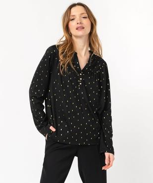 Tee-shirt à manches longues imprimé avec col boutonné femme vue2 - GEMO 4G FEMME - GEMO