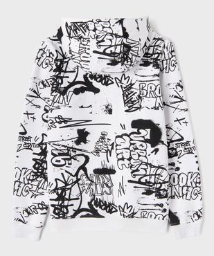 Sweat à capuche à motifs graffiti garçon vue3 - GEMO 4G GARCON - GEMO