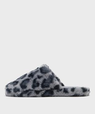 Chaussons mules en fourrure imitation imprimée léopard femme vue3 - GEMO(HOMWR FEM) - GEMO
