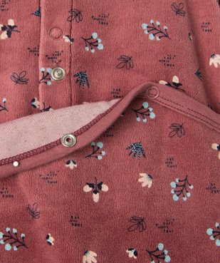 Pyjama bébé pont-dos en velours à motifs fleurs - Petit Béguin vue3 - PETIT BEGUIN - GEMO