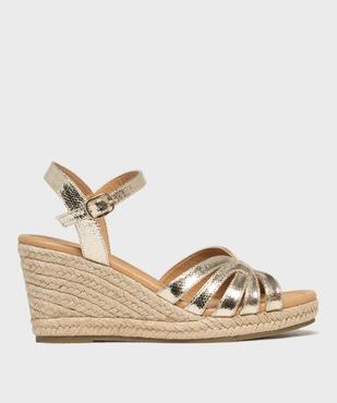 Sandales compensées en toile métallisée femme - Valentina Baldano vue1 - VALENTINA BALDA - GEMO