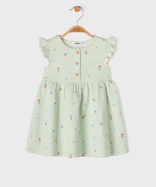 Robe en maille gaufrée à motifs fleuris bébé fille vue1 - GEMO(BEBE DEBT) - GEMO