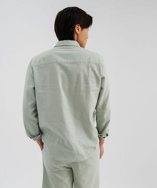 Chemise à manches longues en lin et coton coupe regular homme vue3 - GEMO 4G HOMME - GEMO