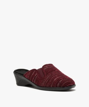 Pantoufles femme mules à talon dessus textile fantaisie vue2 - GEMO(HOMWR FEM) - GEMO