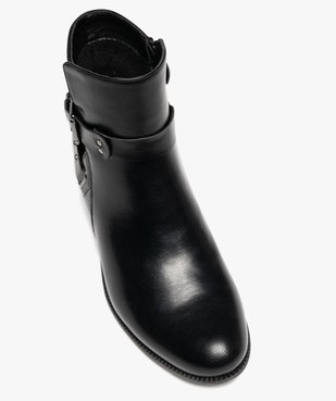 Boots femme à petit talon et bout amande avec brides fantaisie  vue6 - GEMO (CASUAL) - GEMO