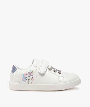 Baskets fille unies avec licorne imprimée sur le côté vue1 - GEMO (ENFANT) - GEMO