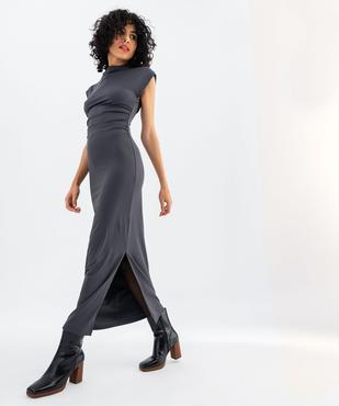 Robe longue en microfibre à manches courtes femme  vue4 - GEMO(FEMME PAP) - GEMO