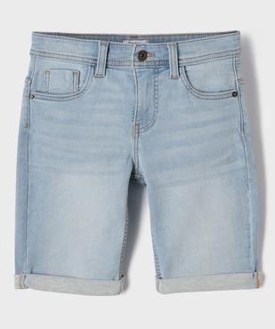 Bermuda slim en coton stretch avec revers cousus garçon vue1 - GEMO 4G GARCON - GEMO