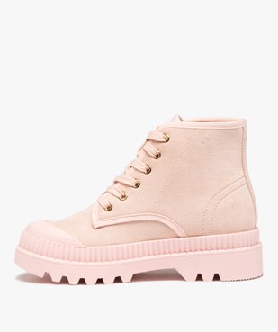 Baskets femme mid-cut en toile unie à semelle crantée vue3 - GEMO (SPORTSWR) - GEMO