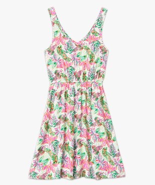 Robe femme à motifs fleuris avec double encolure V  vue4 - GEMO(FEMME PAP) - GEMO