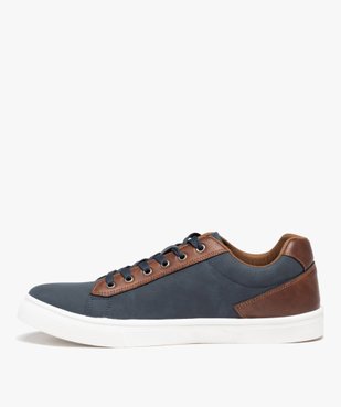 Baskets homme rétro en suédine bicolore vue3 - GEMO (CASUAL) - GEMO