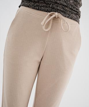 Pantalon droit en maille extensible à chevrons femme  vue2 - GEMO(FEMME PAP) - GEMO