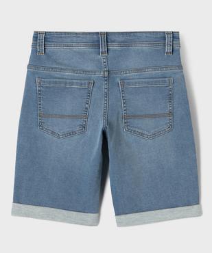 Bermuda en jean coupe slim avec revers garçon vue4 - GEMO 4G GARCON - GEMO