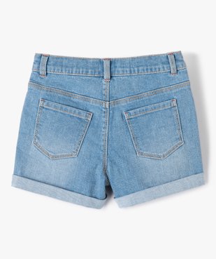 Short fille en jean à motifs géométriques brodés vue4 - GEMO (ENFANT) - GEMO