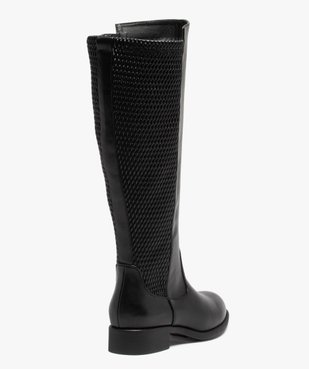 Bottes femme unies à talon plat vue4 - GEMO (CASUAL) - GEMO