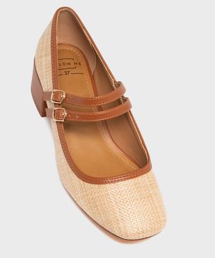 Escarpins en toile aspect raphia femme - Follow Me vue5 - FOLLOW ME - GEMO