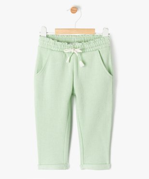 Pantalon en maille avec taille élastique et revers bébé fille vue1 - GEMO 4G BEBE - GEMO