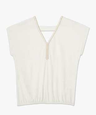 Tee-shirt femme à manches courtes avec décolleté scintillant vue4 - GEMO(FEMME PAP) - GEMO