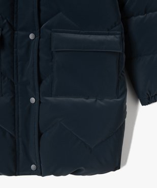 Manteau fille matelassé doublé peluche à capuche vue3 - GEMO 4G FILLE - GEMO