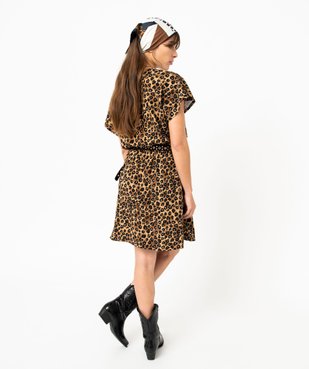 Robe cintrée courtes à imprimé léopard femme vue3 - GEMO 4G FEMME - GEMO
