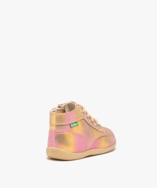 Bottillons premiers pas bébé fille en cuir Kickers vue4 - KICKERS - GEMO