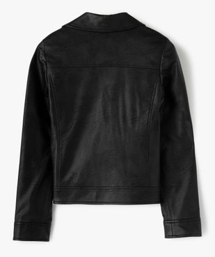 Blouson fille esprit biker avec fermetures zippées vue5 - GEMO (JUNIOR) - GEMO