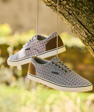 Tennis en toile à motifs fermeture lacets homme - Urban Steps vue1 - URBAN STEPS GEMO FOR GOOD - GEMO