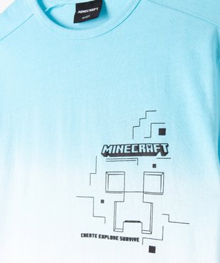 Tee-shirt manches courtes imprimé dos garçon - Minecraft vue2 - MINECRAFT - GEMO