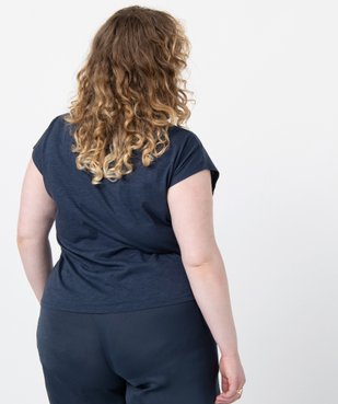 Tee-shirt femme grande taille brodé sur l’avant  vue3 - GEMO (G TAILLE) - GEMO