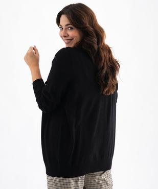 Gilet fin long à col rond femme grande taille vue3 - GEMO (G TAILLE) - GEMO