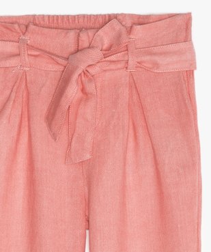 Pantalon fille large et fluide à taille paper bag vue2 - GEMO (ENFANT) - GEMO