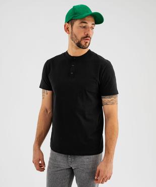 Tee-shirt manches courtes col tunisien homme vue1 - GEMO 4G HOMME - GEMO