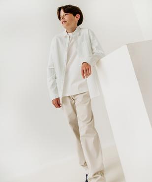 Chemise manches longues en coton rayé garçon vue6 - GEMO (JUNIOR) - GEMO