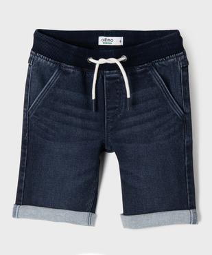 Short en jean stretch regular avec taille ajustable garçon vue1 - GEMO 4G GARCON - GEMO