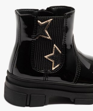 Boots fille style Chelsea dessus verni à semelle crantée et détails en étoile vue6 - GEMO(BEBE DEBT) - GEMO