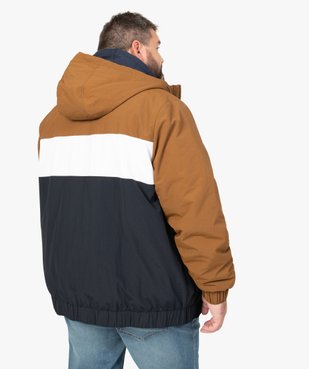 Blouson homme tricolore avec capuche vue3 - GEMO (G TAILLE) - GEMO