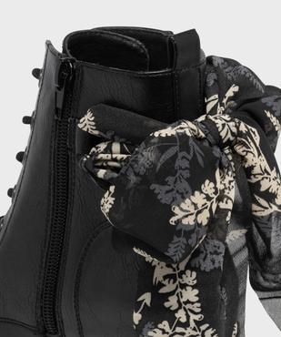 Bottines à talon avec foulard en voile fleuri femme vue6 - EMILIA ROSA G4G - GEMO