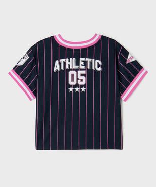 Tee-shirt de sport à manches courtes et col V fille vue3 - GEMO (ENFANT) - GEMO