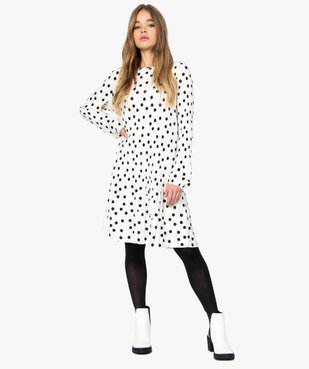 Robe femme en maille plissée à motifs vue5 - GEMO(FEMME PAP) - GEMO