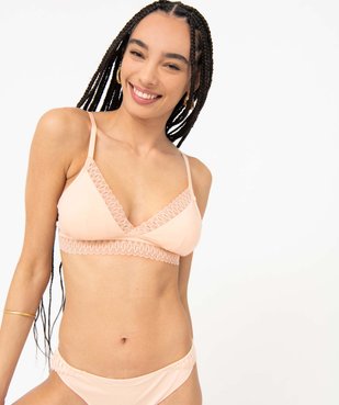 Soutien-gorge triangle sans armatures avec mousses amovibles vue1 - GEMO 4G FEMME - GEMO