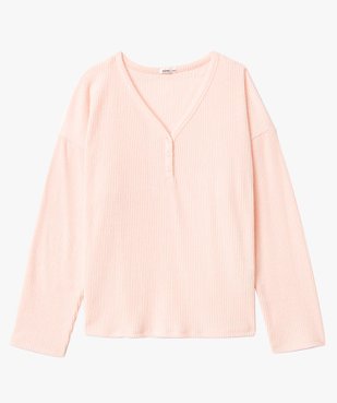 Tee-shirt femme grande taille en maille côtelée douce vue4 - GEMO(HOMWR FEM) - GEMO
