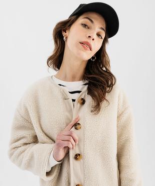 Veste ample en sherpa femme vue2 - GEMO 4G FEMME - GEMO