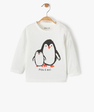 Tee-shirt bébé garçon à manches longues imprimé hiver vue1 - GEMO C4G BEBE - GEMO