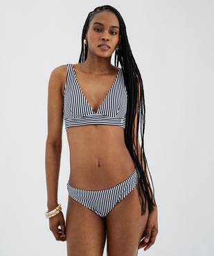 Haut de maillot de bain rayé forme triangle avec mousses amovibles femme - LuluCastagnette vue3 - LULUCASTAGNETTE - GEMO