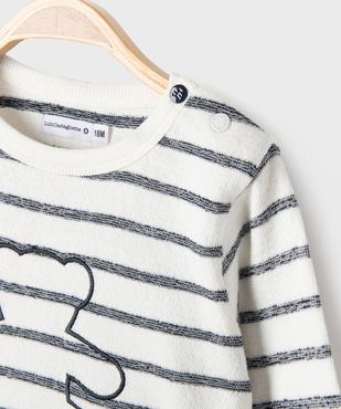 Tee-shirt manches longues à rayures et motif ourson bébé garçon - LuluCastagnette vue3 - LULU CASTAGNETTE GEMO FOR GOOD - GEMO