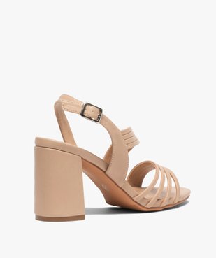 Sandales femme unies à talon et fines brides vue4 - GEMO(URBAIN) - GEMO